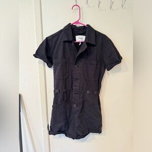 Pistola Black Short Sleeve Jumpsuit